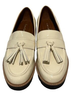 Franco Sarto Carolyn Tassel Loafer Putty Size US 8.5 Excellent with Box EU39
